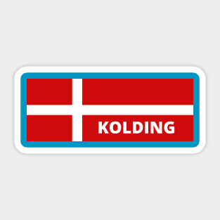 Kolding Denmark in Danish Flag Sticker